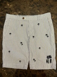 Men’s Brooks Brothers Seersucker Bermuda Striped Shorts Size 32x11 - Picture 1 of 6