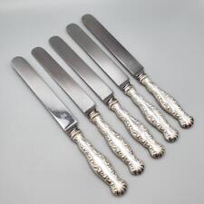 5 Antique Whiting Louis XV Sterling Hollow 9 ¼” Knives Sheffield Stainless Blunt