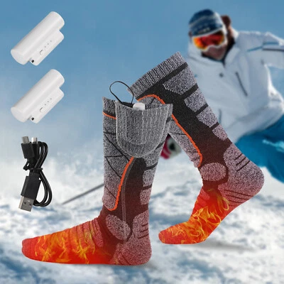 Electric Heated Socks Rechargeable Battery Men Women Winter Foot Warmer - Image 1 of 4