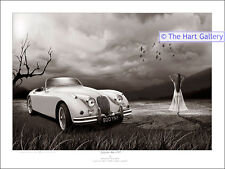 Jaguar XK 150 XK150 Classic Vintage Car Digital Art Print Picture Signed Ltd Ed