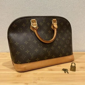 Louis Vuitton Alma PM Tote Bag Leather Canvas Padlock key Auth #4 - Picture 1 of 19