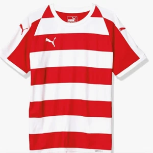 NWT PUMA Youth LIGA Hoop s Jersey Red/White Striped Short Sleeve Shirt - Size S - Picture 1 of 8