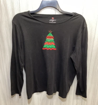 MERCER STREET STUDIO Women’s (Size XL) Long Sleeve Crew Neck Shirt Christmas - Image 1 of 3