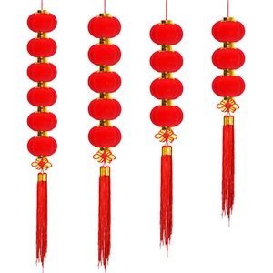 Lucky Red Hanging Lantern Chinese Lunar New Year Lantern Festival Wedding Decor - Picture 1 of 11