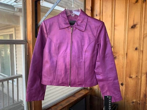 Bernardo women's leather jacket. Jungle Orchid. NWT. Petite small. Never worn. - Picture 1 of 4