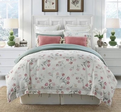 Mini juego de funda nórdica floral Southern Living tamaño king Sanden fundas algodón lino Foto 1 de 4