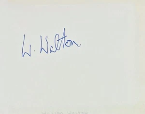 WILLIAM WALTON ALBUM FIRMATO AUTOGRAFATO PAGINA 4 1/4""x5 1/2"" COMPOSITORE FACCIATA - Foto 1 di 4