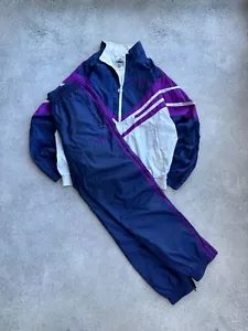 Adidas vintage nylon rara tuta anni 90 pantaloni e giacca pista - Foto 1 di 14