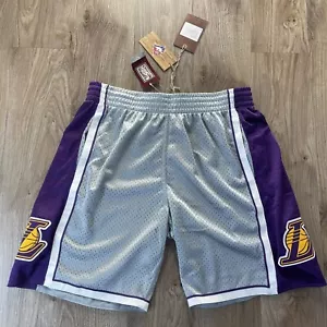 Mitchell & Ness Lakers 75th Anniversary Shorts Swingman Men’s Size L, XL Silver - Picture 1 of 6
