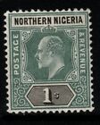 Northern Nigeria Sg26 1905 1/= Green & Black Mtd Mint