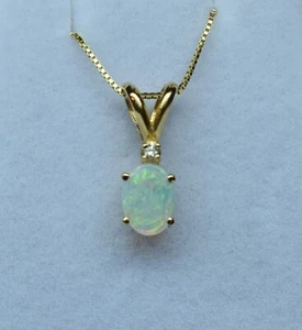 2 Ct Oval Cut Simulated Fire Opal Fancy Pendant Chain In 14k Yellow Gold Plated - Picture 1 of 5