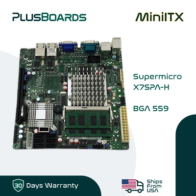 Supermicro X7SPA-H BGA 559 Mini Plex Server Motherboard w/ 1x D510 2x 1GB Memory - Image 1 of 4