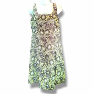 VTG 60s Go-Go Mod Abstract Mini Sleeveless Dress Sz S/M Metallic Silver Brokade - Picture 1 of 12
