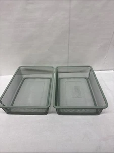 (Lot of 2) Trofast Mesh Storage Box Light Green-Gray 16 1/2 x 11 3/4 x 3 7/8" - Picture 1 of 3