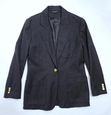 Chaqueta Blazer Burberrys Vintage Talla 4 Gris 100% Lana Burberry Academia Minimalista Foto 1 de 4