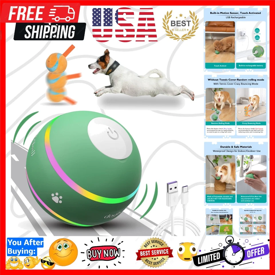 Waterproof Interactive Dog Ball - Playful Automatic Motion for Dogs of All Sizes - Image 1 of 4
