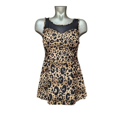 Traje de baño Shore Shapes talla 10 de una pieza para mujer traje de baño estampado animal negro tostado Foto 1 de 4