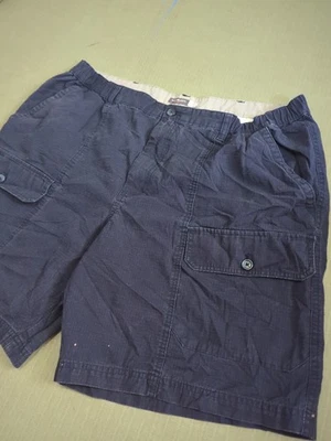 Pantalones Cortos de Carga Van Heusen Azul Marino Oscuro Banda Lateral Elástica Clásicos 40x9 Algodón A2 Foto 1 de 4