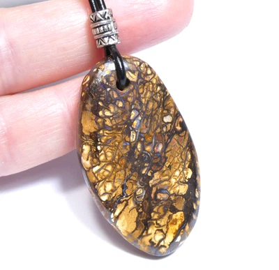 Boulder Opal Pendant Necklace on Cord 74.0ct - Image 1 of 4