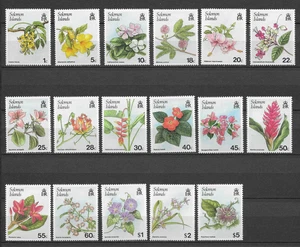 Salomon Islands fleurs série 17 timbres neufs MNH /TE5717 - Imagen 1 de 1