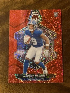 2024 Panini Mosaic Malik Nabers ROOKIE Red Sparkle Prizm SSP RC Giants - Picture 1 of 2