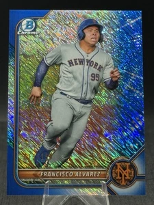 2022 Bowman Chrome Blue Shimmer Refractor #BCP-53 Francisco Alvarez /150 NY Mets - Picture 1 of 2