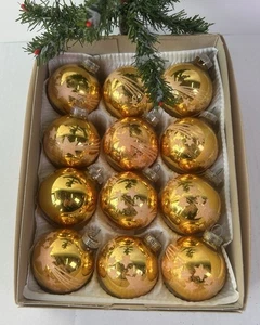 1649/25 1 Karton (12 St.) Christbaumschmuck Weihnachtsschmuck Kugeln - Picture 1 of 3