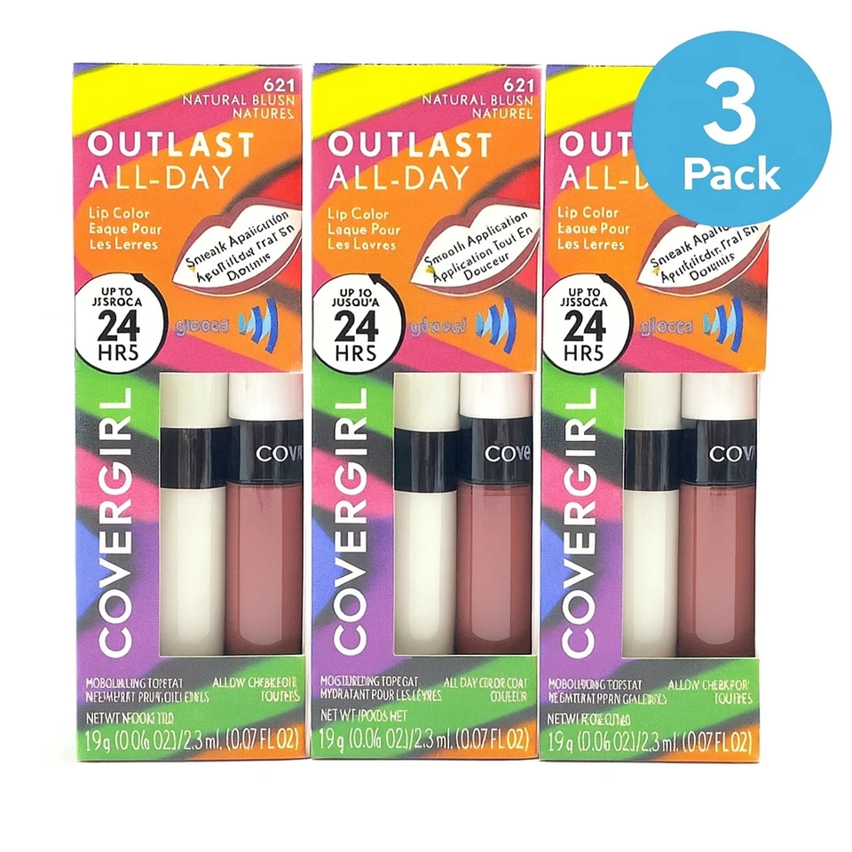 (2) Covergirl Outlast All-Day Lip Color 621 - Natural Blush