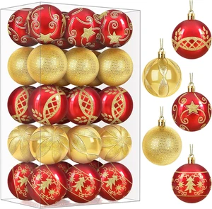 Palline Di Natale Rosso E Oro 6 Cm 30 Pezzi Decorazioni Natalizie, Palle Di Nata - Foto 1 di 12