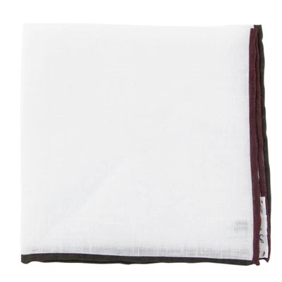 Fiori Di Lusso White  Solid Linen Blend Pocket Square - 12 3/8" x 12 3/8" (838) - Image 1 of 4