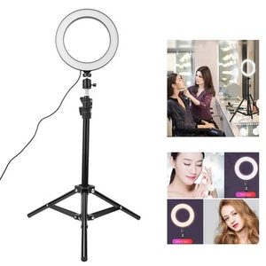 20cm Fotografia Ściemnialna dioda LED Pierścień do selfie Światło Wideo Live USB Lampa z telefonem CB - Zdjęcie 1 z 15