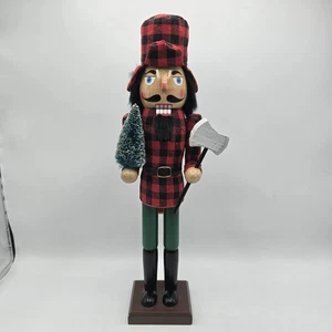 Cascanueces de madera Ashland Navidad leñador 16" usado. - Imagen 1 de 20