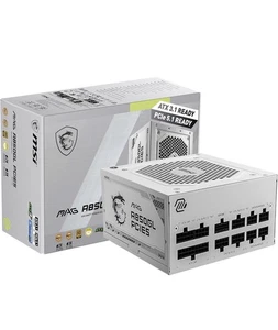 Alimentation MSI MAG A850GL PCIE5 850W, Blanc MAGA850GLPCIE5WT - Photo 1/8