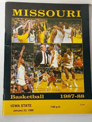 1987 1988 Vintage Missouri Tigers vs Iowa State Cyclones NCAA Basketball Program - Image 1 of 4
