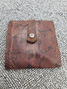 Auténtica billetera antigua de cuero de serpiente hecha a mano (C25)** - Imagen 1 de 13