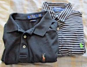 LOTE 2-Camisas Polo Ralph Lauren Para Hombre Grandes Negras/Rayas Logo de Poni - Imagen 1 de 13