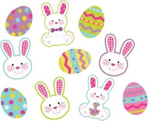 Hello Bunny Rabbit Animal Cute Easter Holiday Party Decoration Mini Cutouts - Picture 1 of 1