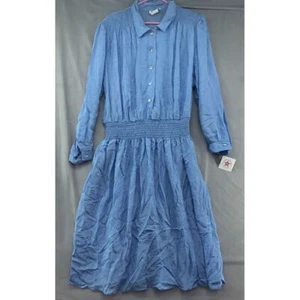 Vintage New By Berkeley Blue Long Sleeve Collar Dress Size 22WP Women Casual - Picture 1 of 12