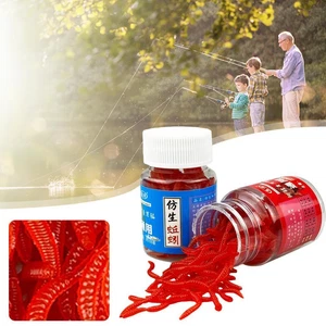 100pcs 4cm Soft Earthworm Fishing Bait Red Worm Lures Angelspor(