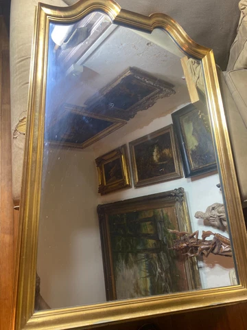 Large Gold Tone La Barge Wall Mirror- 43.0" Tall x 28.5" Wide x 2.5" Deep Cover