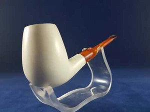 Smooth Billiard Straight Stem Meerschaum Pipe, Turkish Meerschaum, Unsmoked Pipe - Picture 1 of 7