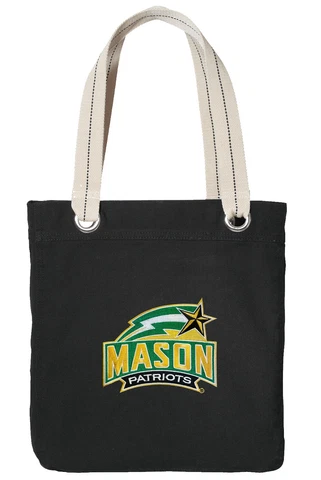 GEORGE MASON Tote Bag GMU PATRIOTS Shopper Tote 100% Cotton Fully Lined Cover