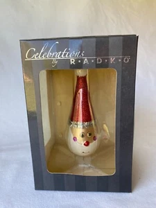 Christopher Radko Celebrations Glass Ornament Tear Drop Santa Claus - Picture 1 of 5