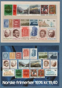 SELLOS NORUEGA - Juego completo año 1974 carpeta, 19 sellos - **MNH - Imagen 1 de 1