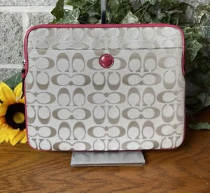 NWOT COACH 62517 POPPY SIGNATURE METALLIC UNIVERSAL SLEEVE TABLET IPAD COVER - Picture 1 of 16