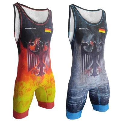 Herren DEUTSCHLAND Wrestling Singlet Berkner UWW Representative Ringertrikot