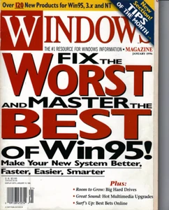 Windows Magazine January 1996 Fix The Worst Master The Best of Windows 95 - Foto 1 di 2