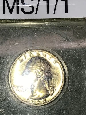 WASHINGTON QUARTER CLAD PROOF 1968s GOLD TONING~MINT - Image 1 of 2