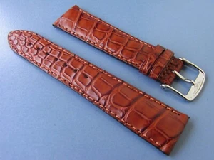 Original Longines Leder leather 21mm Braun ALLIGATOR VERITABLE Uhrenarmband - Bild 1 von 3