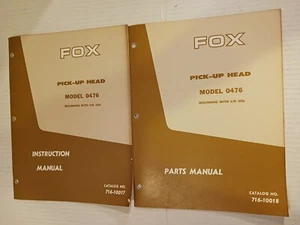 Vintage Fox Pick-Up Head Model 0476 Instruction/parts Manual. Lot 2 - Bild 1 von 7
